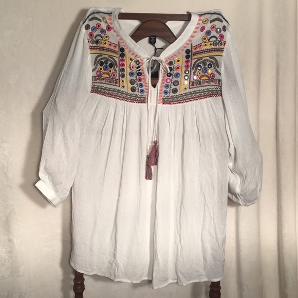 Intro PLUS Mirrored Pheasant 3/4 Sleeve Sz 1X - Picture 2 of 5